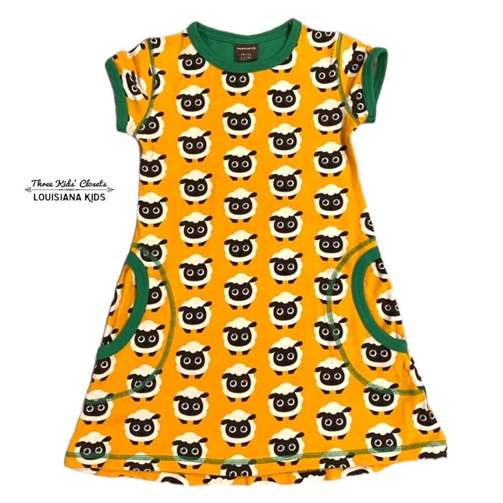 Maxomorra 3-4Y Organic Lamb Sheep Print Dress